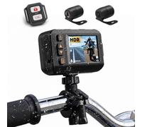 CAMECHO Motorcycle Dash Cam 1080P Front Rear, 2" IP67 Waterproof Motorbike Camera, Dual Lens, Loop Record, G-Sensor, 120° Angle, Night Vision, Park Monitor, Supports TF Card Max 64G Memory