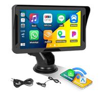 CAMECHO Portable Wireless CarPlay Android Auto Screen Car Stereo, 7" HD Touchscreen Radio CarPlay Screen for Car Support Mirror Link, Car Audio Receivers with Bluetooth/AUX/FM/EQ/Voice Control