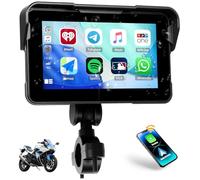 CAMECHO Removable Motorcycle CarPlay Screen, 5 Inch Touchscreen Wireless Car Play & Android Auto Screen for Moto, Motorbike, IP68 Waterproof, Bluetooth Trans, Navigation, Voice Control