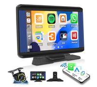 CAMECHO Wireless CarPlay Android Auto Screen, 7 Inch Touch Screen Car Play Screen Portable Car Setereo Radio with Backup Camera Bluetooth GPS Sat Nav Car Screen Voice Control Mirror Link FM AUX/USB