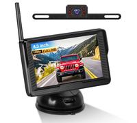 CAMECHO Wireless Rear View Camera Kit Night Vision Reversing Camera 4.3 inch IPS Screen IP69 Waterproof Rear View Camera Wide Angle for Car Van Camping Car DIY Guide Line