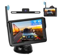 CAMECHO Wireless Reversing Camera 4.3 inch Reverse Rear View Cameras Large Wide Angle IP68 Waterproof Parking Kit for Car Van Caravan Motorhome Super Night Vision DIY Guide Line Image Flip