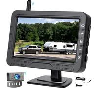 CAMECHO Wireless Reversing Camera Kit Waterproof Night Vision Rear View Camera with 4.3" TN Monitor for Van Car Bus SUV Truck Trailer RV Camper Caravan Pickup Motor Home DIY Parking Guide Lines