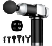 CAMEFER Deep Tissue Massage Gun, Portable Percussion Electric Muscle Massager for Pain Relief, Handheld Massagers with 30 Speeds & 6 Attachments for Back and Neck, Gifts for Men Women