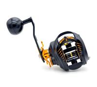 CAMEKOON Sea Cobra 400 Baitcasting Fishing Reel, Synchronized Level Wind, Centrifugal Braking System, Aluminum Frame and Carbon Fiber Side Covers, Line-Out Alarm Clicker, 35Lbs Max Drag