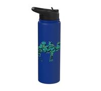 Camel Abstract Waves Desert Arabian Camel Animal Lover Stainless Steel Insulated Water Bottle