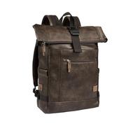camel active laptop backpack with laptop compartment Laos Rolltop Backpack Brown dark brown