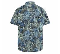 Camel active Men Floral Short Sleeve Button-Down Shirt Indigo Blue Regular Fit