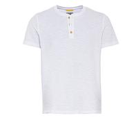 Camel active Men Henley T-Shirt Short Sleeve Button Placket White 9T04