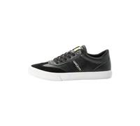 camel active Men's Genuine Leather Trainers, Black, 12 UK