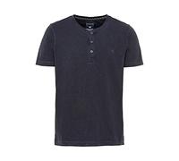 Camel Active Men's Short Sleeve Henley T-Shirt with Button Placket, darkblue, XXL