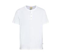 camel active Men's Herren Kurzarm Henleyshirt aus Reiner Baumwolle Weiß, Menswear-l T-Shirt, White, L