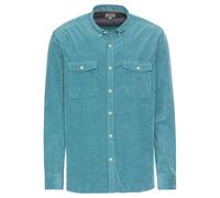 camel active Men's Herren Langarm Hemd in Regular Fit aus Cord Blau, Menswear-XXL Shirt, Blue