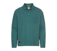 camel active Men's Herren Langarm Poloshirt aus Reiner Baumwolle Dunkelgrün, Menswear-l Polo Shirt, Dark Green, L