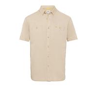 camel active Men's Herren Sommerliches Kurzarmhemd aus Einem Baumwoll-leinenmix Beige, Menswear-3xl Shirt, 3XL
