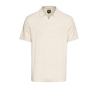 camel active Men's Herren Strick-Poloshirt aus Baumwoll-Leinen-Mix Beige, Menswear-3xl Polo Shirt, 3XL