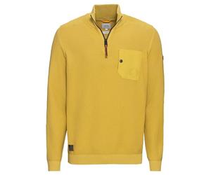 camel active Men's Knitted Troyer Made from Certified Organic Cotton, Yellow, M