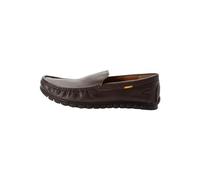 camel active Men's Leather Loafers with Embossed Logo, Dark Brown, 9 UK
