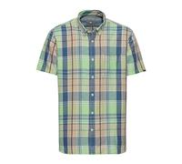 camel active Men's Herren Karohemd aus Leinenmix Pistazie, Menswear-m Shirt, Pistachio, M
