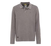 camel active Mens Long Sleeve Cotton Polo Shirt, Gray, 5XL