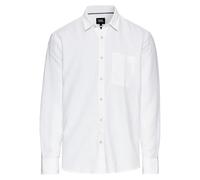 camel active Men's Long Sleeve Linen Shirt with Soft Wash Finish, White, XL