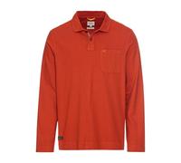 camel active Men's Long-Sleeved Polo Shirt Made from Certified Organic Cotton, red, M