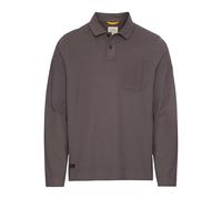 camel active Men's Long-Sleeved Polo Shirt Made of Pure Cotton, Gray, XXL