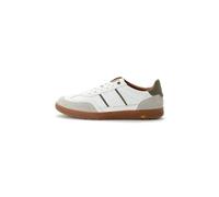 camel active Men's Nappa Leather Trainers, White/Green, Menswear-44, White Green, 10 UK