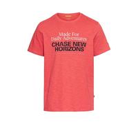 camel active Men's Herren T-Shirt mit Print aus Organic Cotton Sonnenausgeblichenes Rot, Menswear-XL, Sun-Faded Red