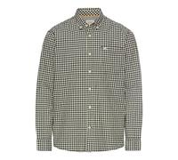 camel active Men's Plaid Long Sleeve Cotton Shirt, Green, 3XL