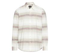camel active Men's Pure Cotton Striped Shirt, Beige-Grey, L