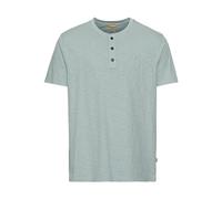 camel active Men's Short-Sleeved Henley Made of Organic Cotton, Green, L