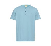 camel active Men's Short-Sleeved Henley T-Shirt with Button Placket, Blue, Menswear-4XL, Blue, 4XL