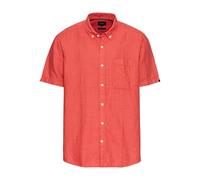 camel active Men's Short-Sleeved Shirt Made from a Cotton/Linen Mix Red, Menswear-4XL, red, 4XL