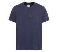 Camel Active Men's T-Shirt Henley Blue Solid 9T84 409474 47 Night Blue