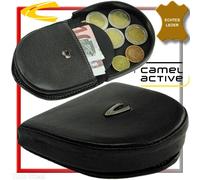 CAMEL ACTIVE Small Coin Purse Wallet Leather Black New With Tag