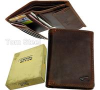 CAMEL ACTIVE Vintage Leather Wallet Purse Brown 12 x 9.5 x 2 cm Credit Card NEU