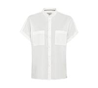 camel active Women's Cotton Blouse with Stand-Up Collar, White, XS