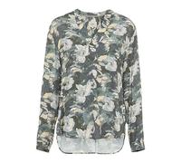 camel active Women's Damen Schlupfbluse mit Stehkragen Grau, Womenswear-l Blouse, Khaki Grey, L