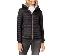 camel active Women's Lightweight Quilted Jacket with Removable Hood, Black, 20