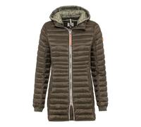 camel active Women's Lightweight Water-Repellent Quilted Coat with Removable Hood, Green, XS/S
