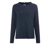 camel active Women's Basic Knitted Jumper with Crew Neck Sweatshirt, Blue, L