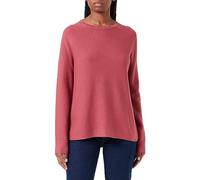 camel active Women's Basic Knitted Jumper with Crew Neck Sweatshirt, red-Brown, S