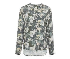 camel active Women's Slip-On Blouse with Stand-Up Collar, Khaki Grey, L