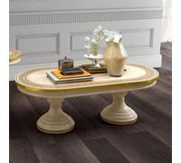 Camel Aida Ivory Italian Oval Coffee Table