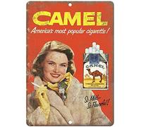 Camel America'S Most Popular Cigarette! Tin Retro Look 20X30 CM Decoration Crafts Sign for Home Kitchen Bathroom Farm Garden Garage Inspirational Quotes Wall Decor