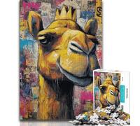 Camel Art 1000 Piece Jigsaw Puzzle for Adults Teens,Challenging Game And Family Play with Fully Interlocking Randomly Shaped Pieces (38x26cm)