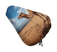 Camel Bike Seat Cover Soft Waterproof Bike Saddle Rain Cover with Drawstring Rainproof Dust Resistant Bicycle Seat Cushion Protector for Outdoor Travel, Stationary Bikes