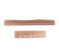 Camel Bone Guitar Nut and Saddle Set, Replacement for 6 String Folk Guitars, Smooth Natural Bone Bridge Components with Precision Fit for Acoustic Guitar Repair (Bloody color)