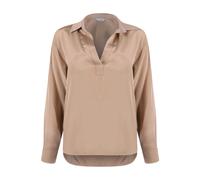 Camel Brown Silk Shirt with Polo Collar - female - Max Mara - Blouses - Brown - S - Blouses & Shirts S